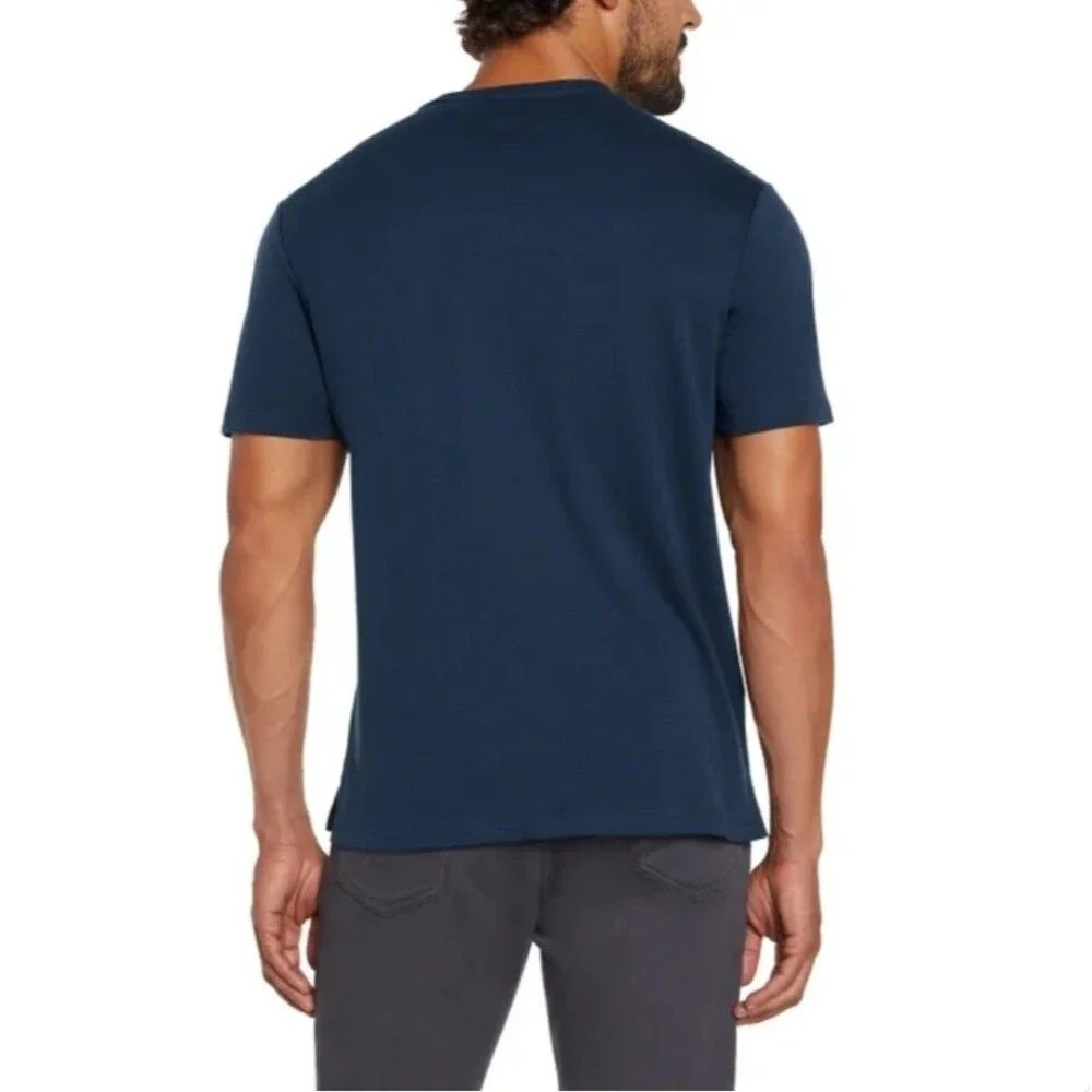 Banana Republic Men’s S Luxe Touch Performance Tee 100% Cotton Dark Blue Knit